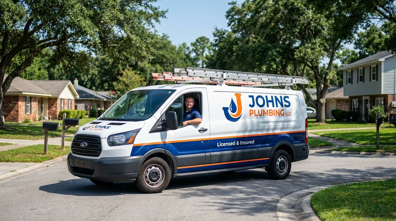 Johns Plumbing LLC service van in Methuen, MA